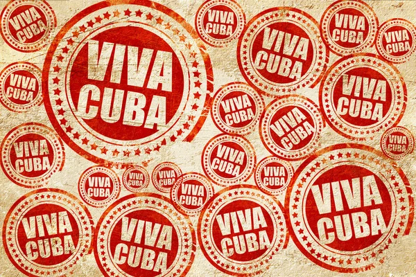 Viva Küba, doku kağıt üzerinde kırmızı pul — Stok fotoğraf