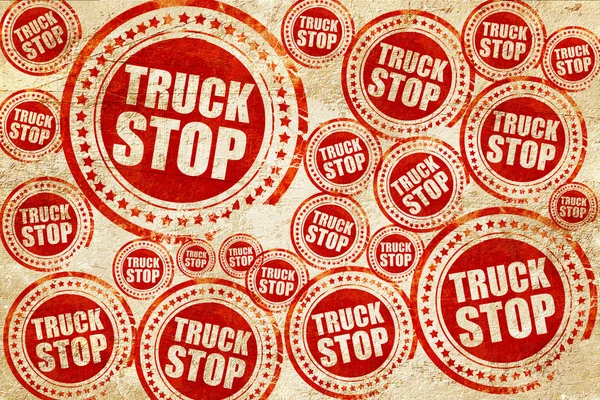 Σταματήσει φορτηγό, κόκκινη σφραγίδα για την υφή του χαρτιού μια grunge — Φωτογραφία Αρχείου
