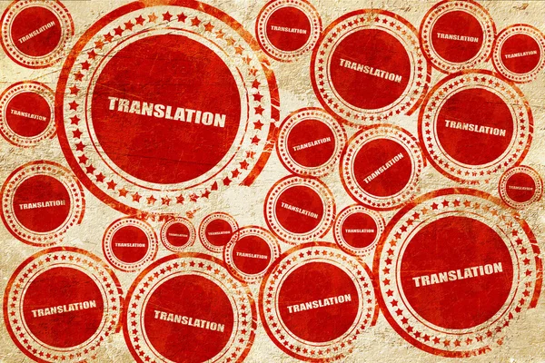 Translation, red stamp on a grunge paper texture — Stock Photo, Image