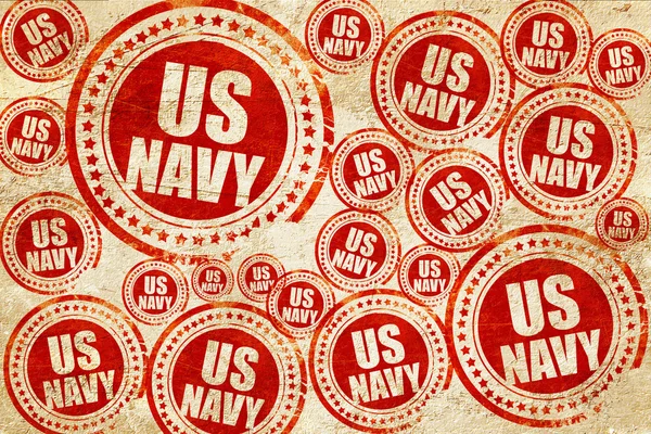 Nosotros navy, sello rojo en una textura de papel grunge — Foto de Stock