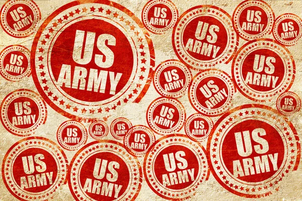 Nosotros ejército, sello rojo en una textura de papel grunge — Foto de Stock