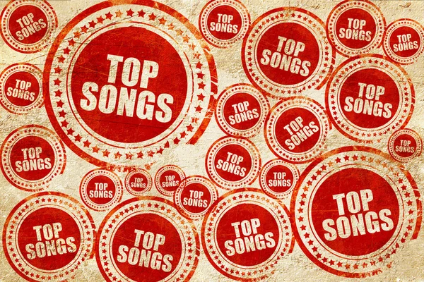 Top songs, red stamp on a grunge paper texture — Stock Photo, Image