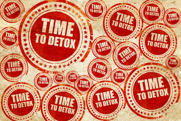 Tempo para desintoxicação, selo vermelho em uma textura de papel grunge — Fotografia de Stock