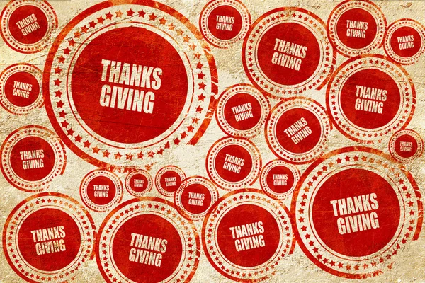 Dziękczynienia, czerwony znaczek na grunge tekstury papieru — Zdjęcie stockowe