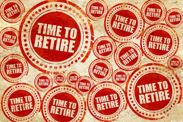 Time to retire, red stamp on a grunge paper texture — Stock Photo, Image