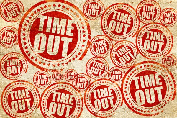 Time-out, rode stempel op een grunge papier textuur — Stockfoto