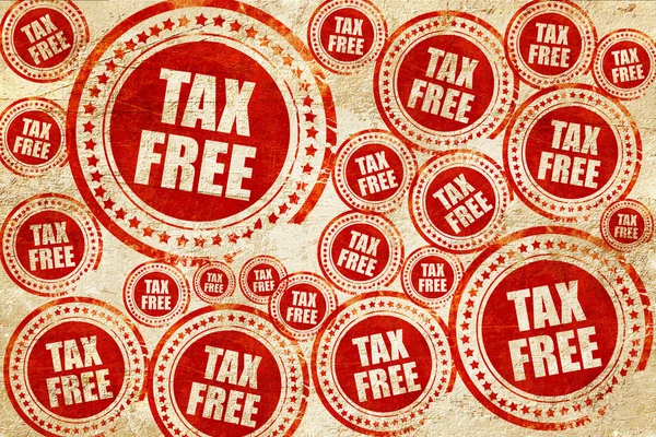 グランジ紙テクスチャの税無料記号、赤スタンプ — ストック写真
