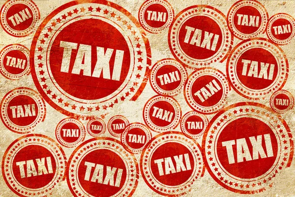 Taxi, timbre rouge sur une texture de papier grunge — Photo