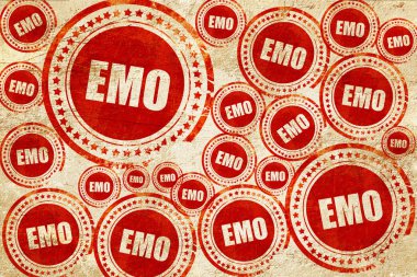 emo, kırmızı pul doku kağıt üzerinde