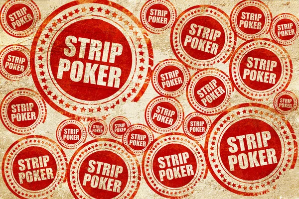 Strip poker, carimbo vermelho numa textura de papel grunge — Fotografia de Stock