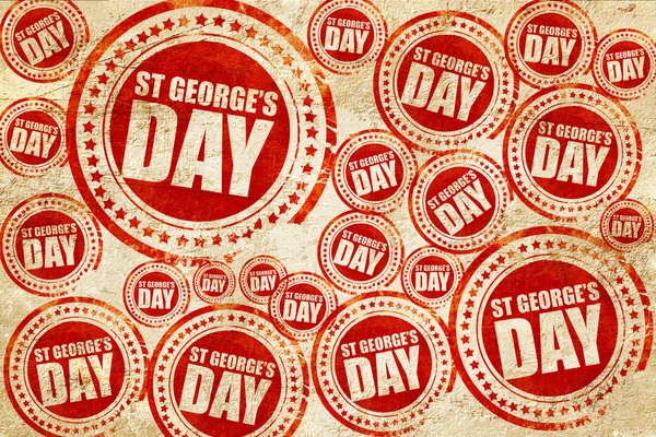 St georges día, sello rojo en una textura de papel grunge — Foto de Stock