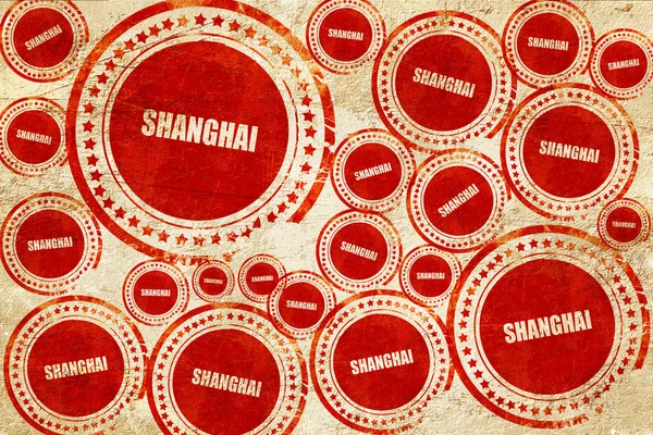 Shanghai, roter Stempel auf Grunge-Papier — Stockfoto