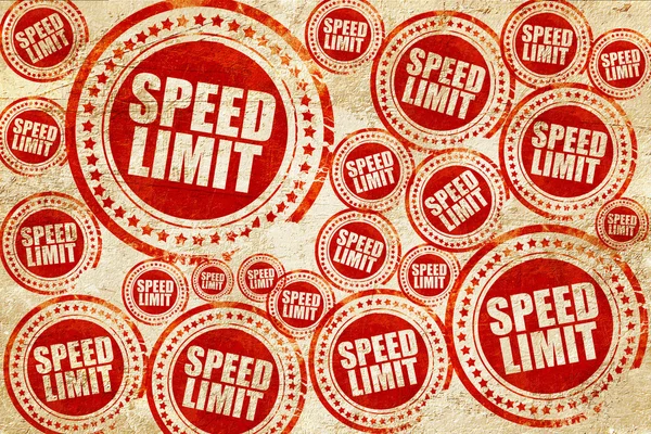 Limite de velocidade, carimbo vermelho em uma textura de papel grunge — Fotografia de Stock
