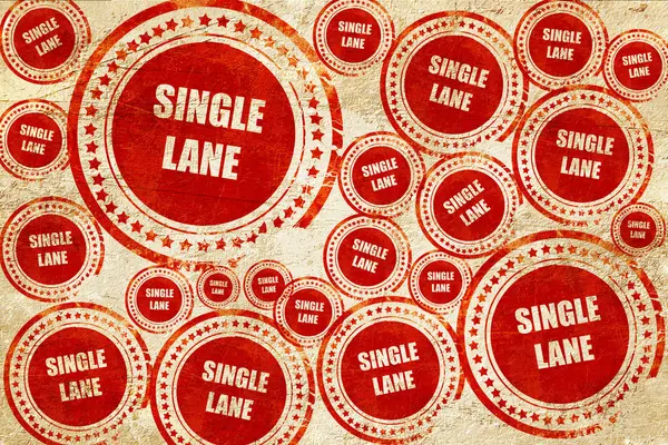 Single Lane jel, piros pecsét egy grunge papír textúra — Stock Fotó