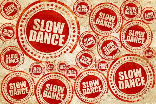 Danza lenta, sello rojo en una textura de papel grunge — Foto de Stock