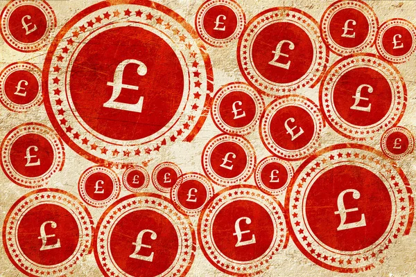 Pound sign, rødt stempel på en grunge papirtekstur – stockfoto