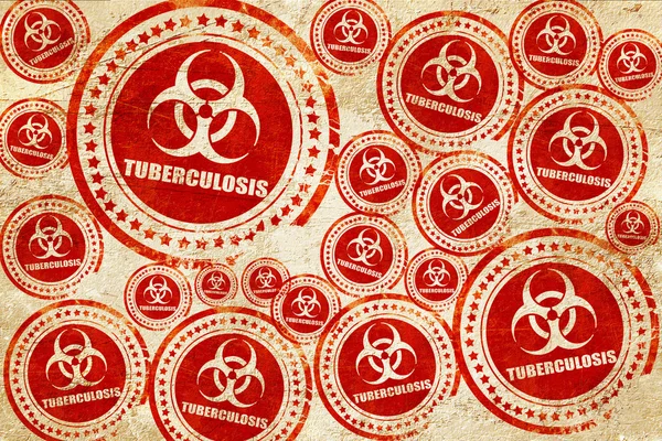 Antecedentes conceptuales del virus de la tuberculosis, sello rojo en una pap grunge —  Fotos de Stock