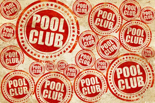 Clube de piscina, selo vermelho em uma textura de papel grunge — Fotografia de Stock