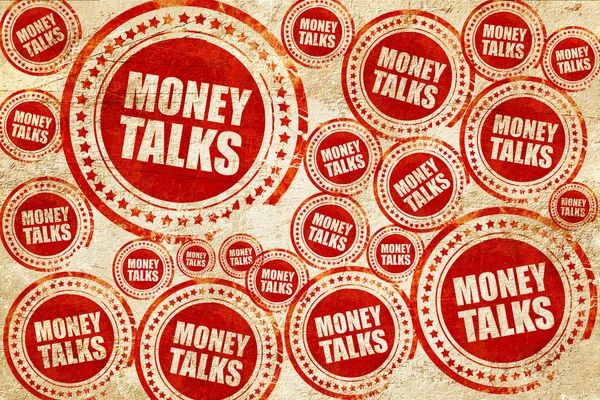 Geldgespräche, roter Stempel auf Grunge-Papier — Stockfoto