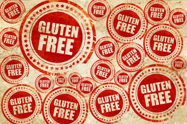 Kağıt doku üzerinde gluten ücretsiz, kırmızı pul