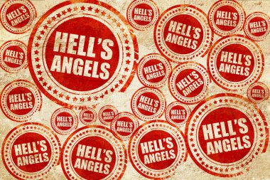 Hells angels, kırmızı pul doku kağıt üzerinde