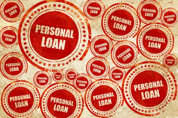 Personliga lån, röd stämpel på en grunge pappersstruktur — Stockfoto