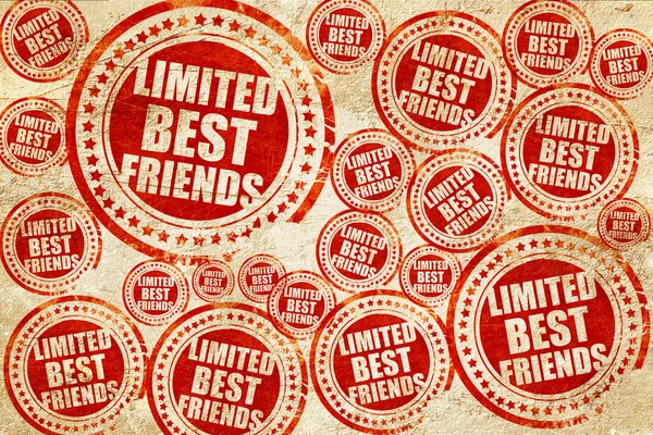 Beperkte beste vrienden, rode stempel op een grunge papier textuur — Stockfoto