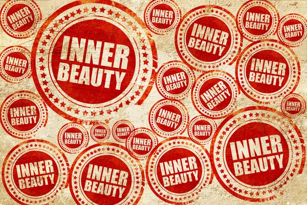 Γραμματόσημο εσωτερική ομορφιά, κόκκινο για την υφή του χαρτιού μια grunge — Φωτογραφία Αρχείου