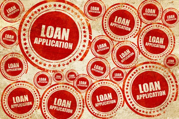 Loan application, red stamp on a grunge paper texture — Stock Photo, Image