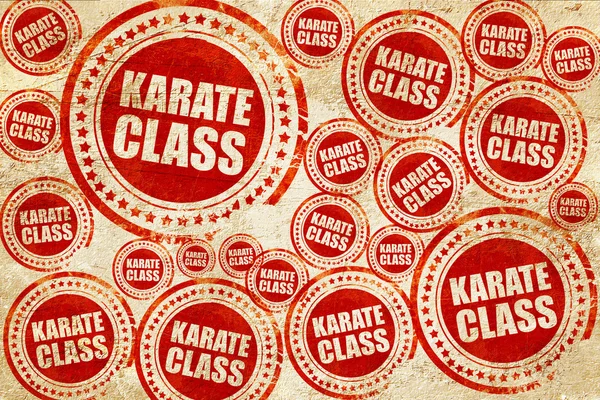 Karate class, red stamp on a grunge paper texture — Stock Photo, Image