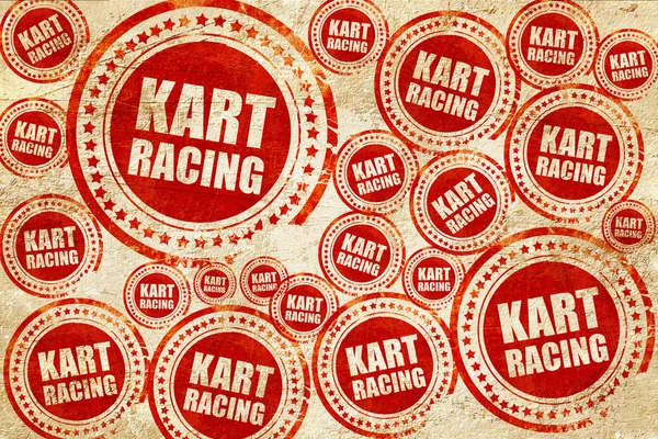 Kart racing, cap merah pada tekstur kertas grunge — Stok Foto