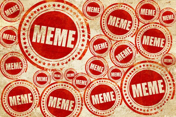Meme, rode stempel op een grunge papier textuur — Stockfoto