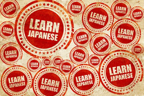 Learn japanese, red stamp on a grunge paper texture — Stock Photo, Image