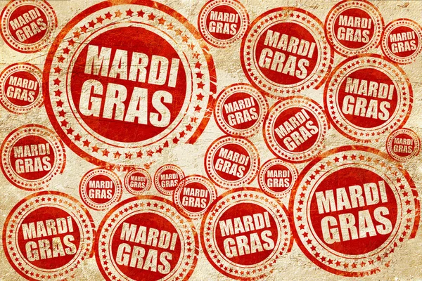 Mardi gras, roter Stempel auf Grunge-Papier — Stockfoto