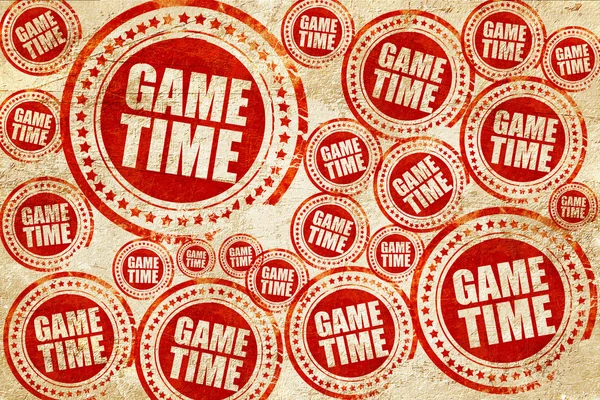 Tiempo de juego, sello rojo en una textura de papel grunge — Foto de Stock