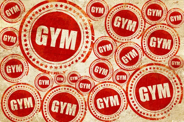 健身房，红色邮票上 grunge 纸张纹理 — 图库照片