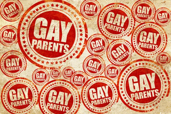 Homosexuella föräldrar, röd stämpel på en grunge pappersstruktur — Stockfoto