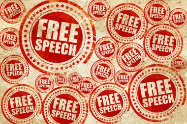 Ücretsiz konuşma, kırmızı pul doku kağıt üzerinde