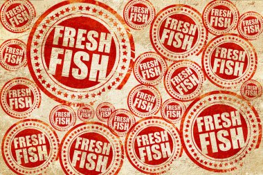 taze balık, kırmızı pul doku kağıt üzerinde