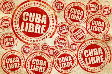 Cuba libre, kırmızı pul doku kağıt üzerinde