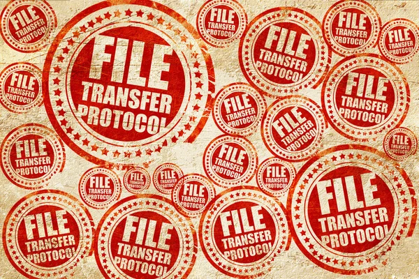 Protocolo de transferencia de archivos, sello rojo en una textura de papel grunge — Foto de Stock
