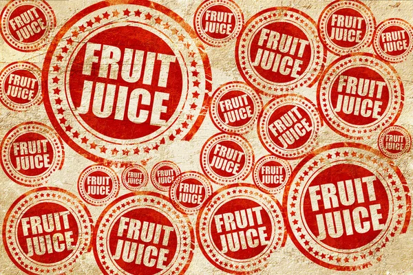 Succo di frutta, timbro rosso su una texture di carta grunge — Foto Stock