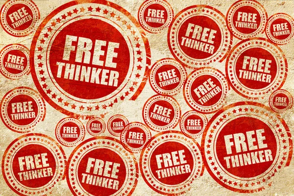 Libre pensador, sello rojo en una textura de papel grunge —  Fotos de Stock
