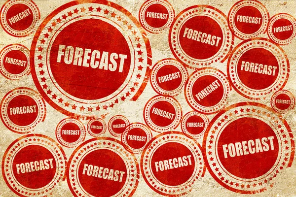 Previsão, selo vermelho em uma textura de papel grunge — Fotografia de Stock
