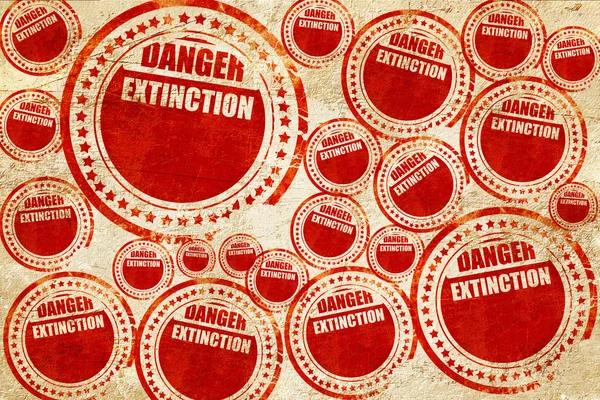 Apocalyps gevaar achtergrond, rode stempel op een grunge papier textur — Stockfoto