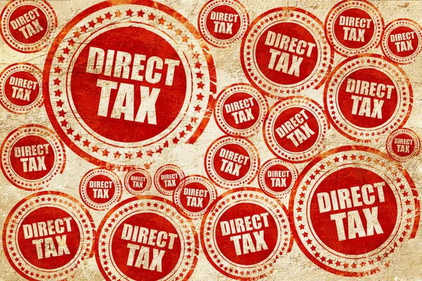 Directe belastingen, rode stempel op een grunge papier textuur — Stockfoto