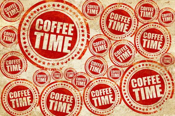 Sygnatura czasowa, czerwony kawy na grunge tekstury papieru — Zdjęcie stockowe