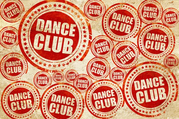 Танцювальний клуб, червона марка на гранжевій паперовій текстурі — стокове фото