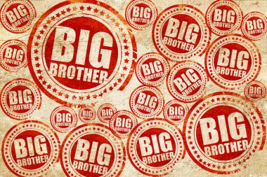 büyük kardeş, kırmızı pul doku kağıt üzerinde