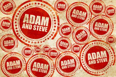 adam ve steve, doku kağıt üzerinde kırmızı pul